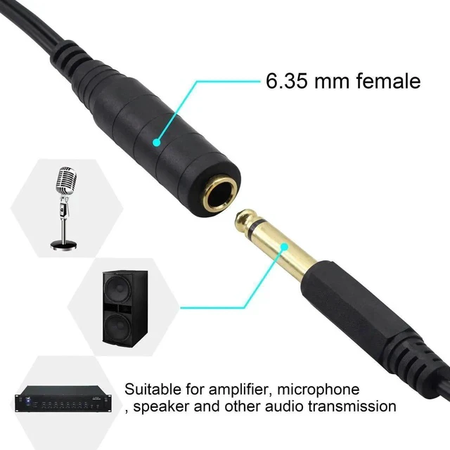 Alt view image 6 of 6 - 1/4" to 1/8" Adapter,6.35mm Stereo Jack to 3.5mm TRRS Male Audio Cable Connector Adapter for Amplifiers, Guitars, Pianos, Home Theater Equipment Etc.