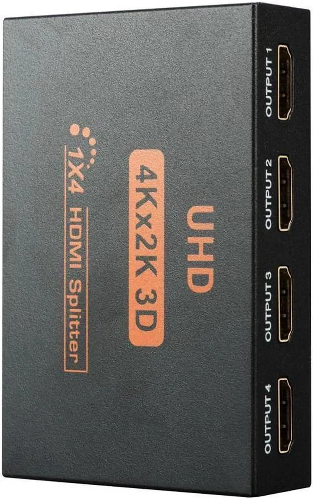 Alt view image 2 of 4 - Full HD HDMI Splitter 1X4 4 Port Hub Repeater Amplifier v1.4 3D 1080p 1 in 4 out