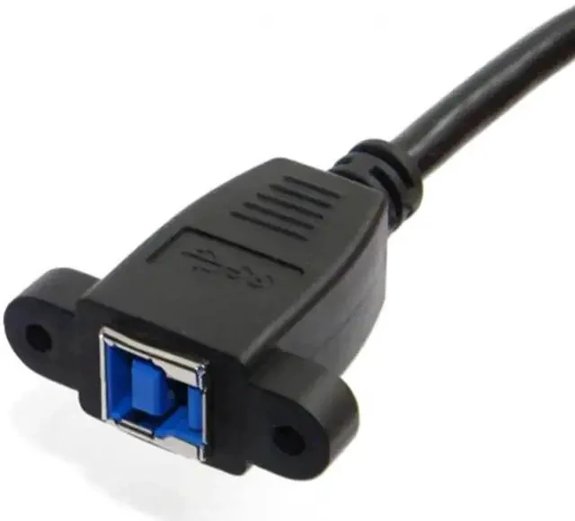 Alt view image 2 of 4 - Super Speed USB 3.0 Back Panel Mount B Female To Male B Type Extension Cable 0.5m U3-092-0.5M