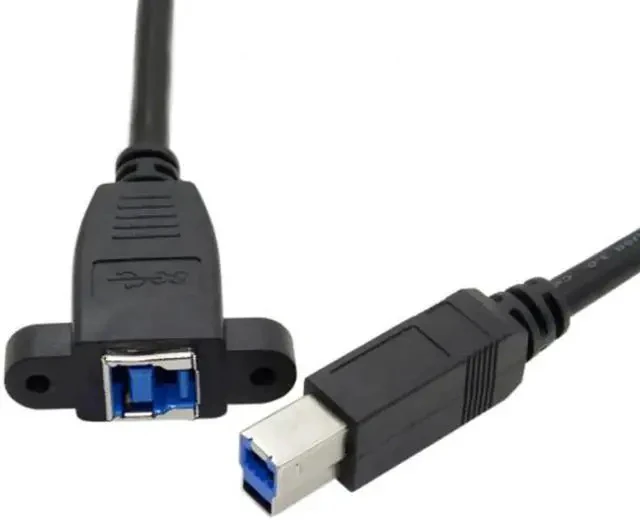 Alt view image 3 of 4 - Super Speed USB 3.0 Back Panel Mount B Female To Male B Type Extension Cable 0.5m U3-092-0.5M