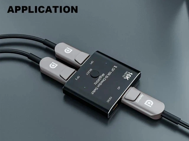 Alt view image 6 of 7 - 2×1 Bi-Directional DisplayPort Switch Converter, Support 16K@60Hz / 8K@120Hz / 4K@240Hz, Video Switcher for Multiple Sources & Displays