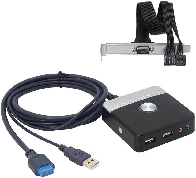 Main image of Reset HDD Button Switch Desktop PC Computer Case Power Supply Supplies on/Off with Dual USB PortsAudio Ports and Reset HDD Push Button Switch for Home, Office, Internet Cafes(Cable 120CM