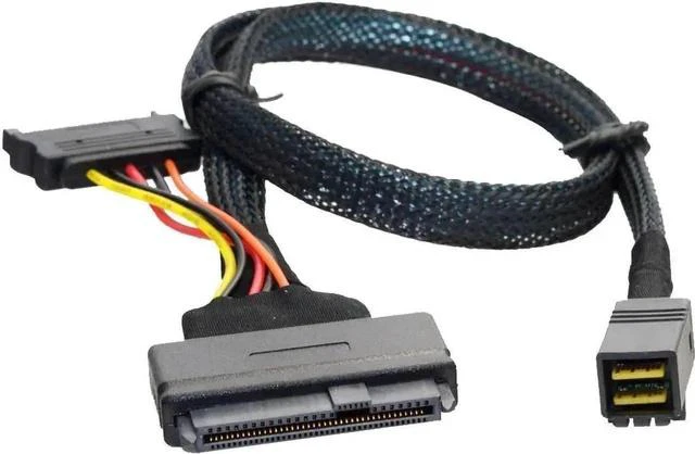 Main image of 100cm SFF-8643 Mini SAS HD to U.2 SFF-8639 NVMe SSD Cable, PCIe High-Speed Internal Storage Wire for Motherboard M.2 RAID Card