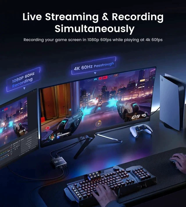 Alt view image 2 of 7 - 4K Capture Card for Streaming, HDMI to USB 3.0/Type-C Audio Video Capture Card Device 1080P 60FPS Recording with Low Latency, Works for Nintendo Switch/PS5/PS4/Xbox/Camera/PC,External TV Tuners