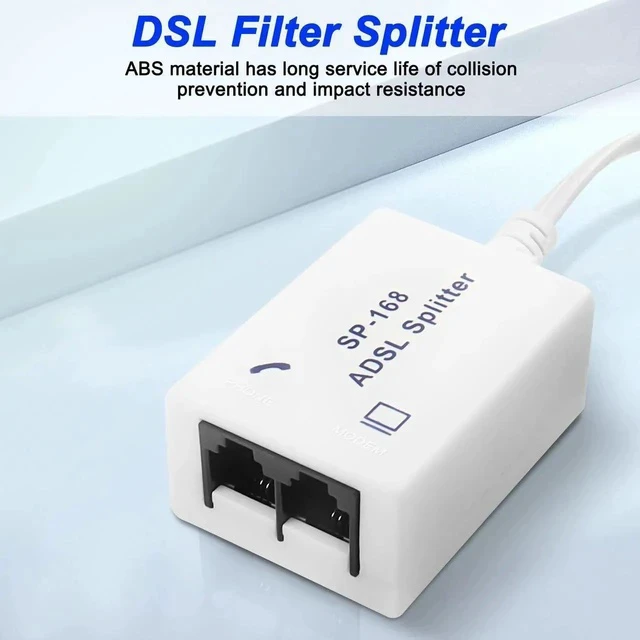 Alt view image 7 of 7 - DSL Filter Splitter ADSL Splitter for Telephone Line 1 to 2 RJ11 6P4C/6P2C Male to Dual Female Telephone Modem Converter Adapter for Fax Machine -2 Pcs