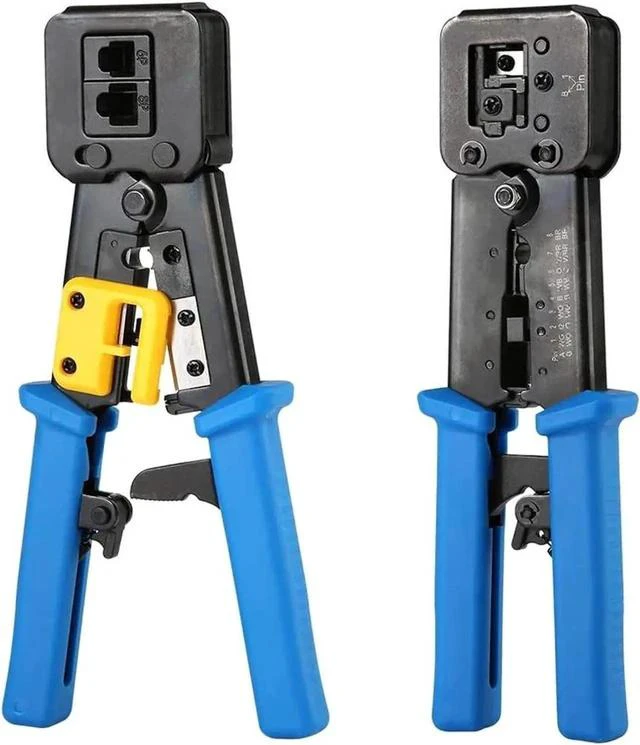 Alt view image 6 of 7 - Pass Through RJ45 Crimping Tool, Ethernet Crimper for Cat5/Cat5e/Cat6 RJ45 & RJ12 Standard and Pass-Through Connectors