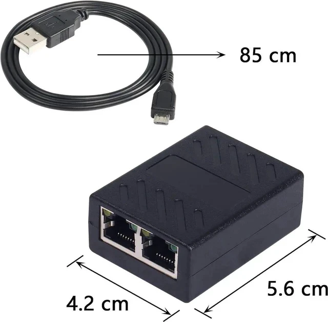 Alt view image 3 of 7 - RJ45 Splitter Adapter, Ethernet Cable Splitter, RJ45 Network Extension Connector,Two Devices Share The Internet at The Same Time.