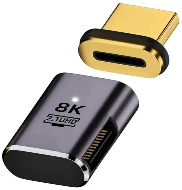 Main image of Magnetic 90 Degree Right Side HDMI 2.1 Adapter, 48Gbps High Speed Gold-Plated HDMI Male to Female Gender Changer Support 8K@60Hz, 4K@120Hz for TV, Gaming Monitor, Game Console
