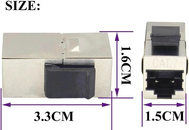 Alt view image 5 of 7 - CAT7 Ethernet Panel Coupler RJ45 Keystone Female Coupler Shielded High-Speed Ethernet Wiring Board Connection,for Computers,Monitor Compatible with CAT7/Cat6/Cat5 Plug-in Cables.(10Pack/CAT7)