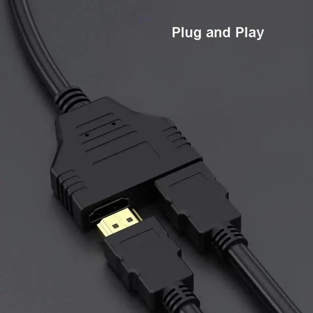 Main image of 1080P HDMI Splitter Cable 1 in 2 Out Dual Port Y Converter Cord Extender Adapter for Xbox PS3 LCD HDTV