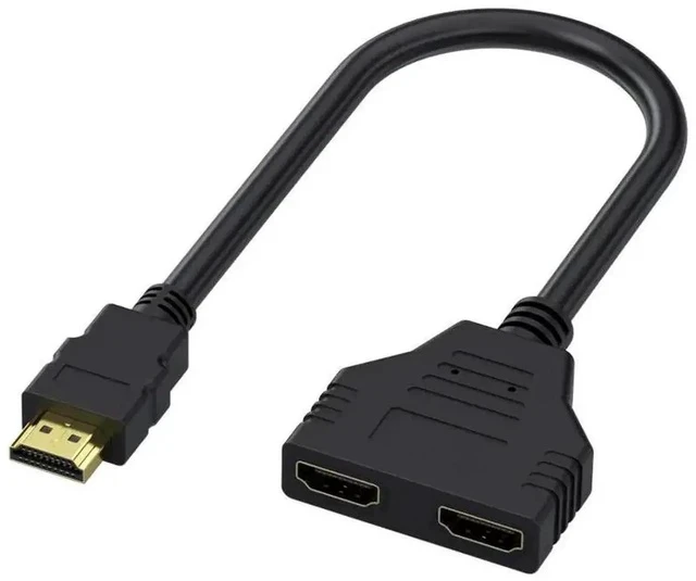 Alt view image 6 of 6 - 1080P HDMI Splitter Cable 1 in 2 Out Dual Port Y Converter Cord Extender Adapter for Xbox PS3 LCD HDTV