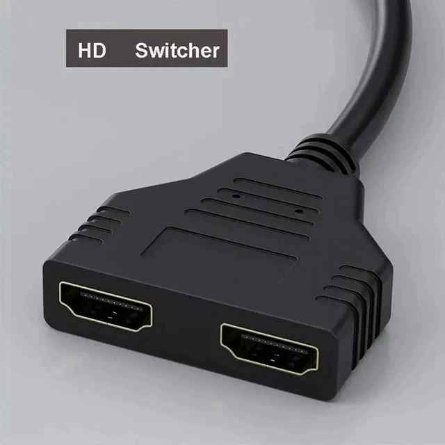 Alt view image 3 of 6 - 1080P HDMI Splitter Cable 1 in 2 Out Dual Port Y Converter Cord Extender Adapter for Xbox PS3 LCD HDTV