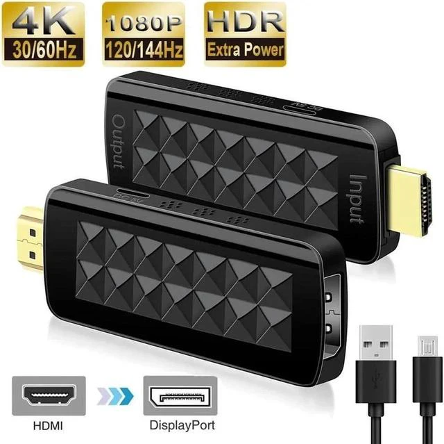 Main image of 4K HDMI to DisplayPort Adapter/Converter( 4K@60Hz, 1080p 120Hz) Uni-Directional High-Speed HDMI PC to DP Monitor Converter Compatible for GPU, AMD, NVIDIA, More. Male to Female,OZHD2