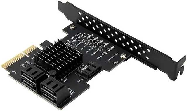 Alt view image 3 of 5 - Add On Card 5 Port SATA 3.0 Card PCIE SATA Controller PCI-E SATA Hub/Card PCIE to SATA3 Card HDD SSD PCI Express X4 Gen3 Adapter
