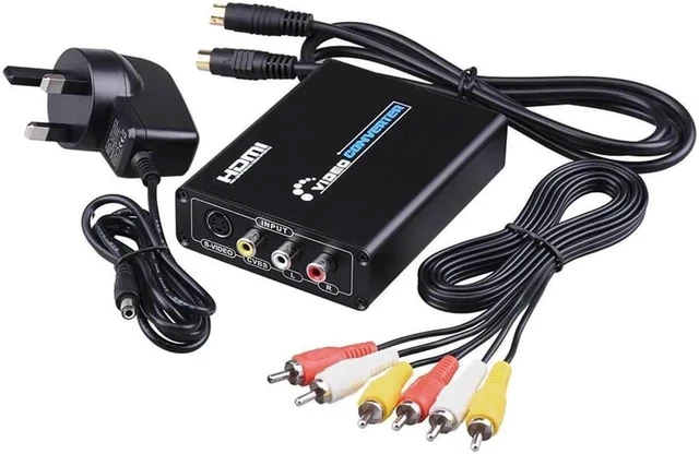 Alt view image 3 of 7 - 3RCA AV CVBS Composite & S-Video R/L Audio to HDMI Converter Adapter Support 720P/1080P for PS2 PS3 NES SNES Nintendo 64 HDTV