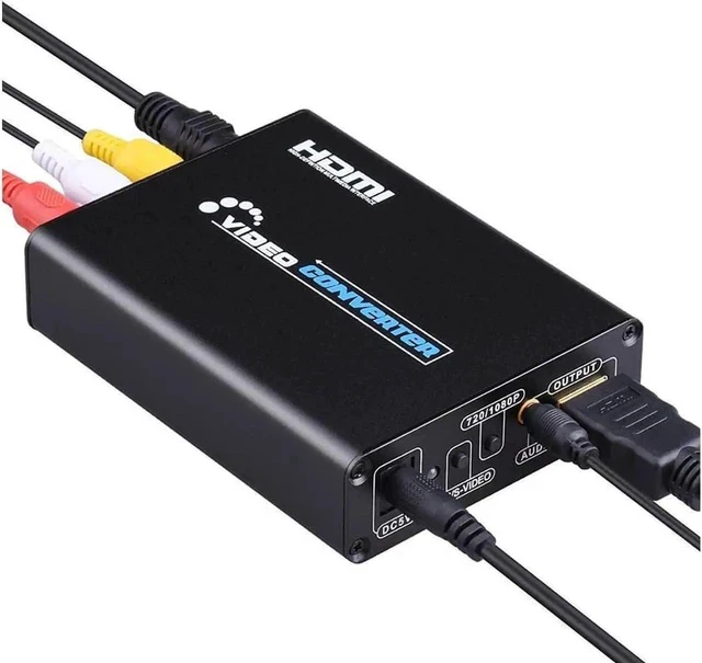Alt view image 5 of 7 - 3RCA AV CVBS Composite & S-Video R/L Audio to HDMI Converter Adapter Support 720P/1080P for PS2 PS3 NES SNES Nintendo 64 HDTV