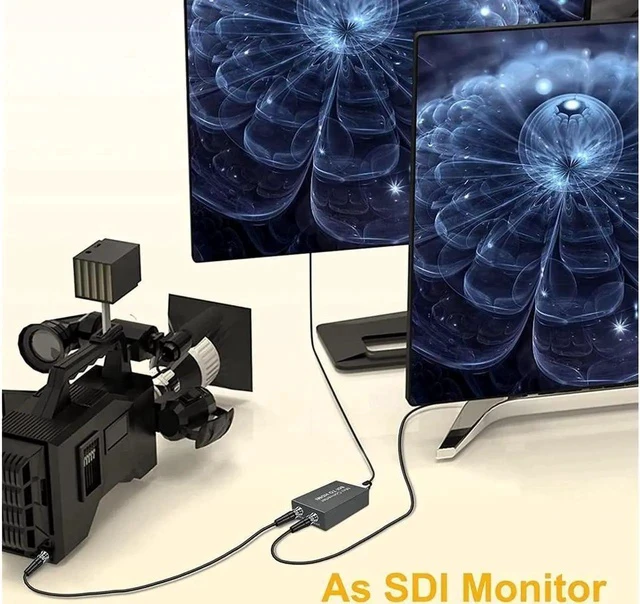 Alt view image 3 of 6 - 1080P SDI to HDMI Video Mini Converter with Audio Embedder SDI to HDMI Adapter for SD-SDI, HD-SDI and 3G-SDI Signals SDI Loopout with Power Supply (OZH5)