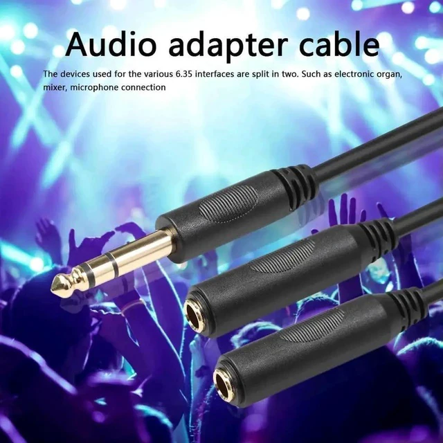 Alt view image 2 of 3 - 6.35mm 1/4 Inch Male to Dual 1/4 Female Stereo Audio Splitter Adapter Cable