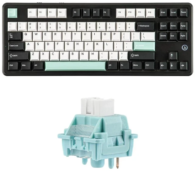 Alt view image 2 of 2 - AJAZZ AK870 V2 TKL Gasket Mechanical Keyboard with LEOBOG Ice Vein 100 Pcs 42gf Linear Keyboard Swit