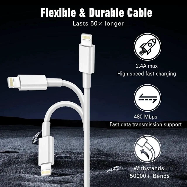 Alt view image 4 of 7 - USB C to Lightning Cable Carplay Cable 3FT Car iPhone Charger Fast Charging Cord for iPhone 14 13 12 11 Pro Max XR XS X 8 Plus Car Charging Cord