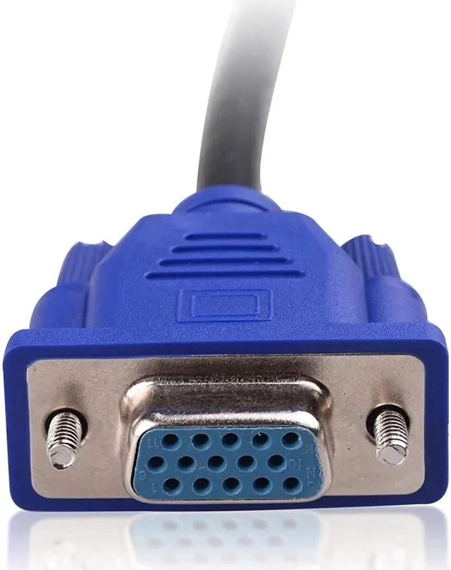 Alt view image 4 of 7 - VGA Monitor Y-Splitter Cable,VGA 1 Male to Dual 2 VGA Female Adapter Converter Video Cable for Screen Duplication - 1 Foot