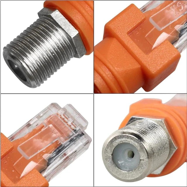 Alt view image 3 of 5 - 2PCS RJ45 Converter Adapter Coaxial Barrel Coupler Adapter Connector Coax Straight Connector