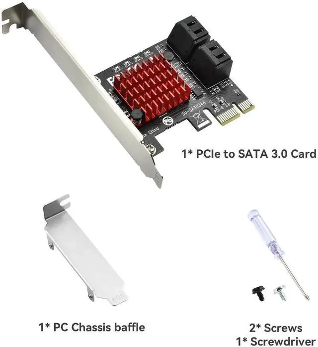 Alt view image 2 of 7 - PCI-E to SATA Adapter 4 Port PCIe Expansion Card 6Gbps SATA 3.0 Controller PCI Express Controller Card with Low Profile Bracket for Windows/ Linux