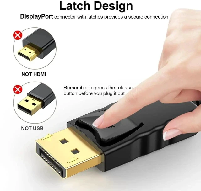 Alt view image 7 of 7 - DisplayPort to VGA Cable 3 Ft, 2-Pack Display Port DP to VGA Adapter Cord Male to Male HD Video 1080P for Computer, Monitor, TV, Projectorr