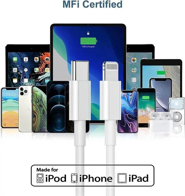 Alt view image 3 of 7 - 6ft iPhone Charger USB C Lightning Cable Usbc to Lighting Fast Charging Cord for iPhone 13 12 Charger Cable 6 ftApple MFi Certified Long Type C Wire for Apple iPhone 13 12 Pro Max 11 X XS XR 8 Plus