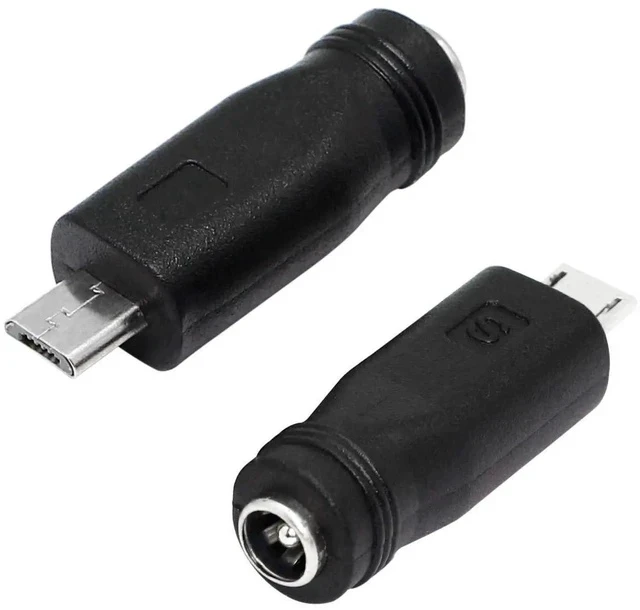Alt view image 5 of 6 - 5 PCS USB Micro to DC Adapter Plugs Connectors 5.5 x 2.1mm