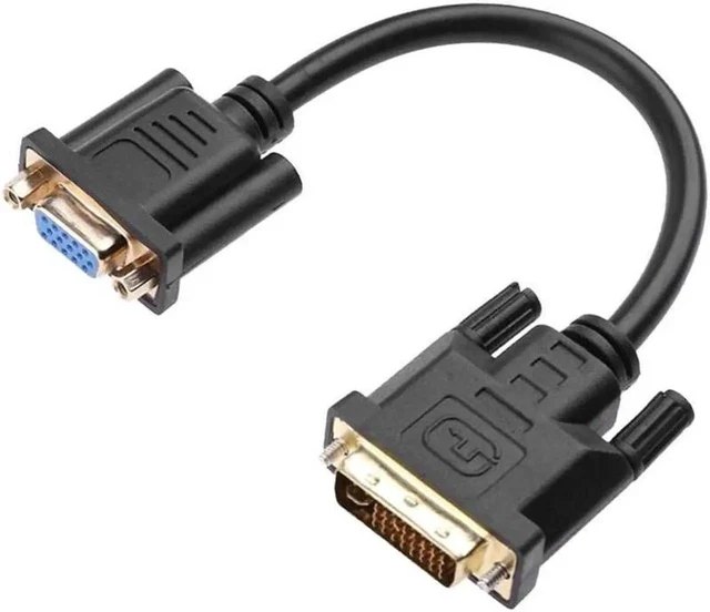 Alt view image 7 of 7 - DVI D to VGA Adapter Cable 24 + 5 Pin DVI Plug to 15 Pin VGA Socket