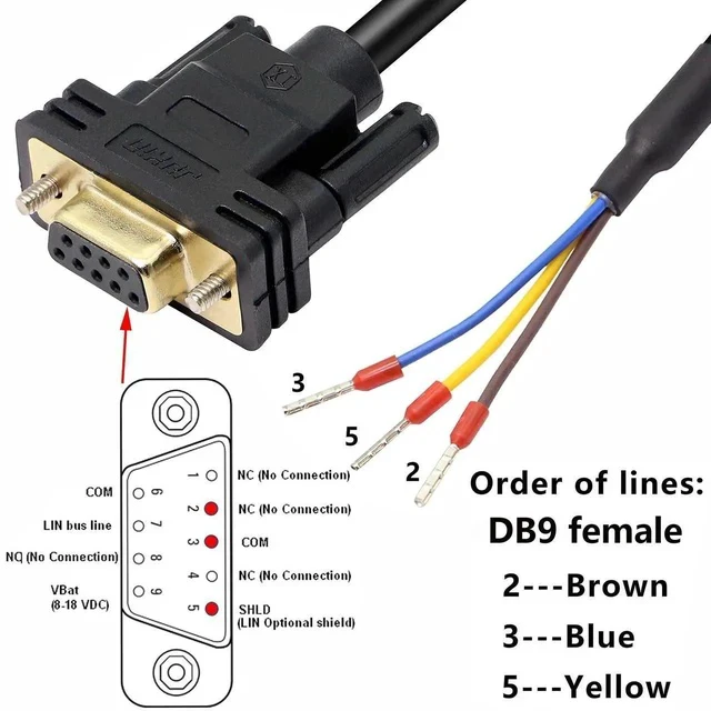 Alt view image 5 of 6 - DB9 Connector RS232 Serial Port Cable DB9 Adapters Solderless 9-Pin COM Port Breakout Replacement Cable Order:235 (Female) -1.5m/4.92Feet