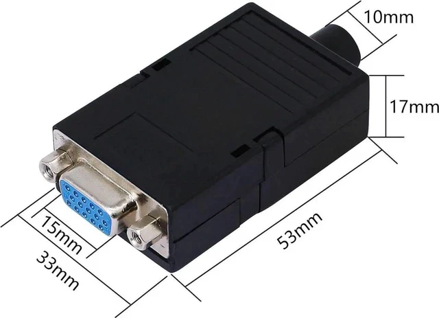 Alt view image 3 of 6 - VGA DB15 Solderless Connector 3+9 D-SUB 15 Pin VGA 3 Row Breakout Board Adaptor with Case+Screwdriver(2-Pack Fmale)