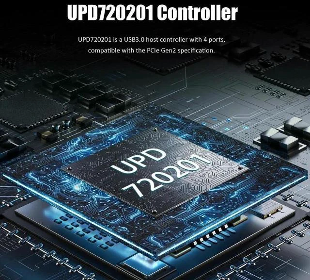 Alt view image 5 of 7 - U3044 4-Port USB 3.0 Type-A 5Gb PCIe Expansion Card for Intel, AMD, and ARM Platform, Compatible with Windows and Linux (Not Support Mac OS)