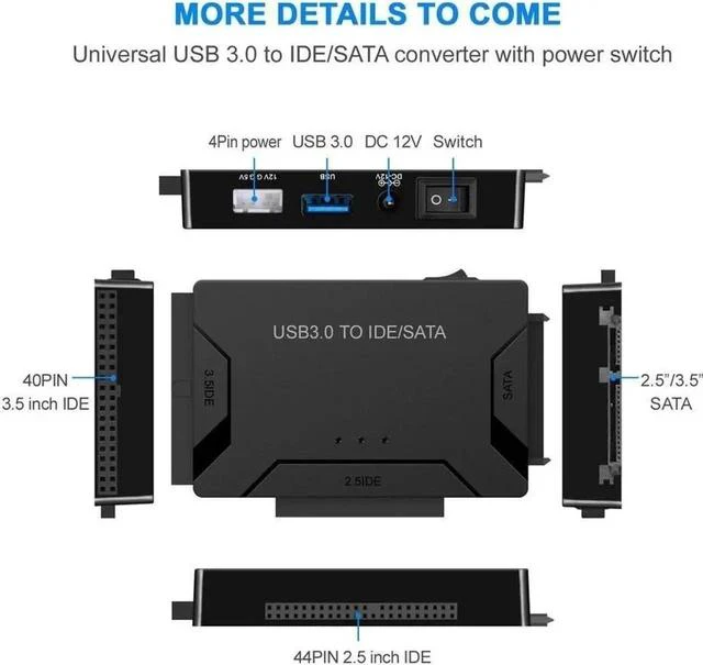 Alt view image 7 of 7 - SATA To USB IDE Adapter USB 3.0 Sata 2.5 3.5 Inch Hard Disk Drive HDD SSD USB Converter IDE SATA To USB SATA Adapter Cable