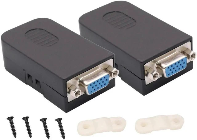 Alt view image 3 of 7 - VGA Screw Terminal Block Adapter D-SUB 15 Pin 3 Row DB15 VGA Female to 16 Pin/Way Female Serial Terminal Breakout Board Connector Signal Module with case (2Pcak/Female)