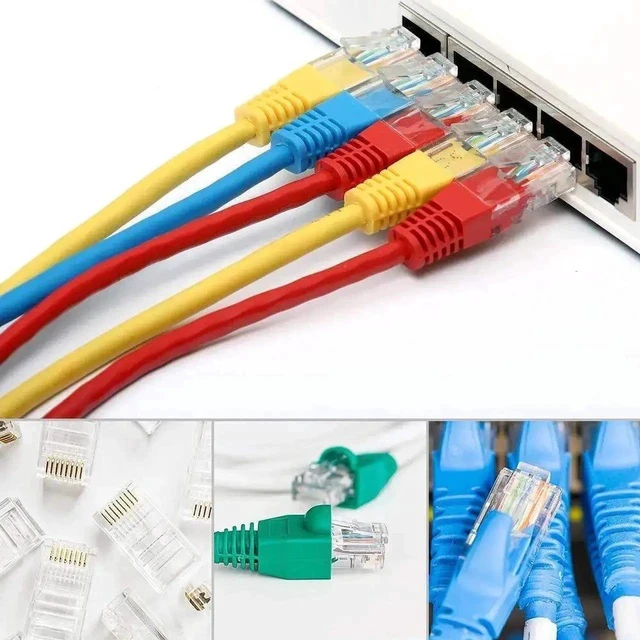 Alt view image 6 of 7 - RJ45 Crimp Tool Kit, 50 PCS RJ45 Connectors, 50 PCS Covers, 1 Cat5 Cat5e Ethernet Crimping Tool, 1 RJ45 Tester and 1 Mini Wire Stripper, RJ11, 6P/ RJ12, 8P/ RJ45 Crimp Tool Set