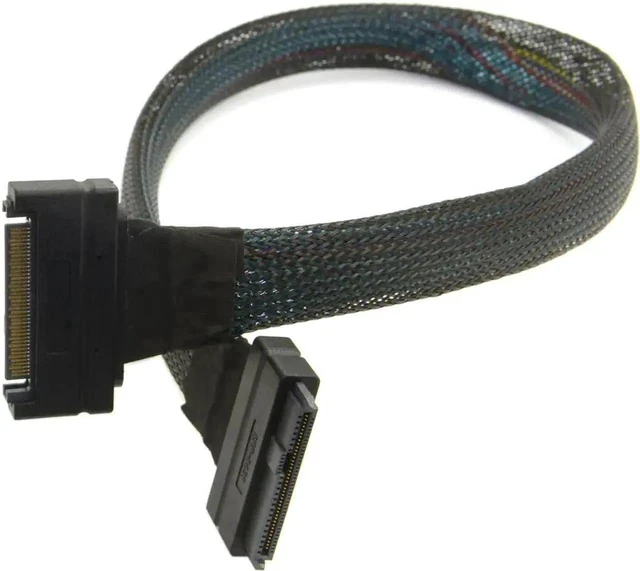 Alt view image 3 of 3 - 50cm SFF-8639 U.2 NVMe PCIe SSD Extension Cable, 68Pin Male to Female U2 SSD Extender Wire for Motherboard U.2 Storage Devices
