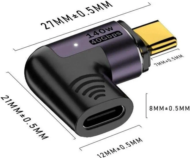 Alt view image 2 of 5 - 140W USB4.0 Magnetic Adapter USB C To Type C 40Gbps Fast Charging Magnet Converter Cable Connector 8K@60Hz USB Type C Adapter(3)