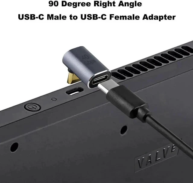 Alt view image 4 of 6 - 2 Pack Metallic Purple 90 Degree Right Angle USB-C Male to Female Extender Adapter, 100W PD Fast Charging Type-C Connector for Steam Deck, ROG Ally, Switch, Laptops, Tablets & Phones