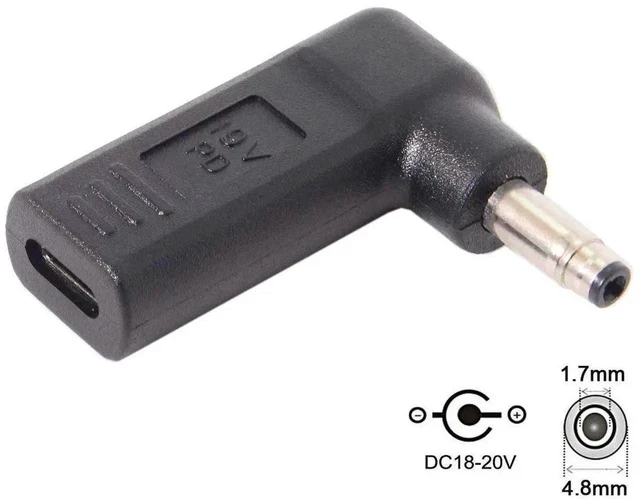 Alt view image 5 of 6 - USB 3.1 Type C USB-C to PD Emulator Trigger 90 Degree Angled Adapter (4.8x1.7mm Blue)
