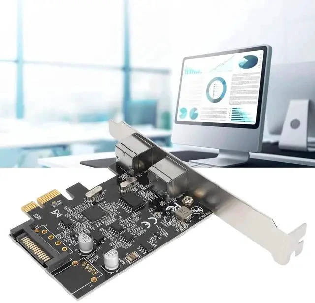 Alt view image 3 of 7 - PCIe x1 Dual PS/2 Expansion Card, PCI Express PS2 Keyboard & Mouse Controller Card with No USB Circuit, SATA 15-Pin Power Supply, for Industrial PC, POS, Server KVM & Legacy Devices