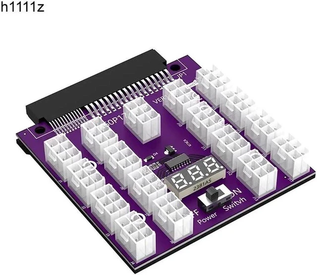 Alt view image 4 of 6 - ATX 17x 6Pin Power Supply Breakout Board Adapter Converter 17 x PCIe Port 6Pin Power Connector 12V for Ethereum BTC Miner Mining