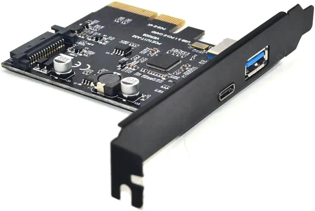 Alt view image 3 of 5 - Add On Card USB 3.1 Type C PCIe Expansion Card PCI-e to 1 Type C and 1 Type A 3.0 USB Adapter PCI Express Riser Card For Desktop