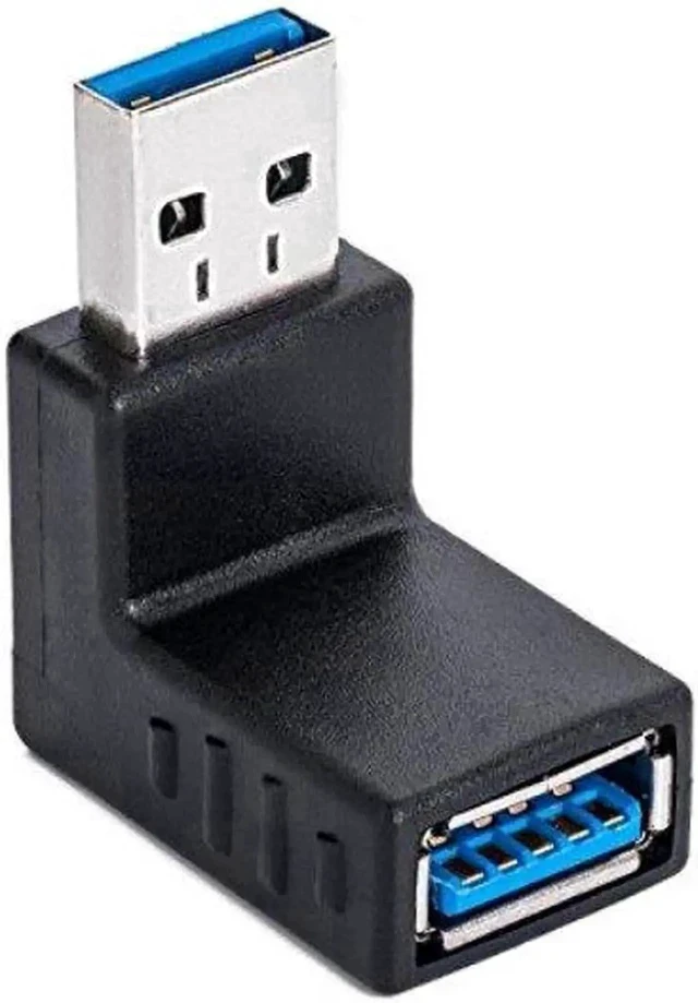 Alt view image 2 of 4 - 3 Pack 90 Degree Right Angle USB 3.0 Male to Female Adapter, Low Profile Angled USB3.0 Coupler Extender Connector for Wireless Adapters & PC Peripherals