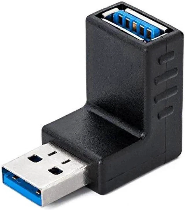 Alt view image 4 of 4 - 3 Pack 90 Degree Right Angle USB 3.0 Male to Female Adapter, Low Profile Angled USB3.0 Coupler Extender Connector for Wireless Adapters & PC Peripherals