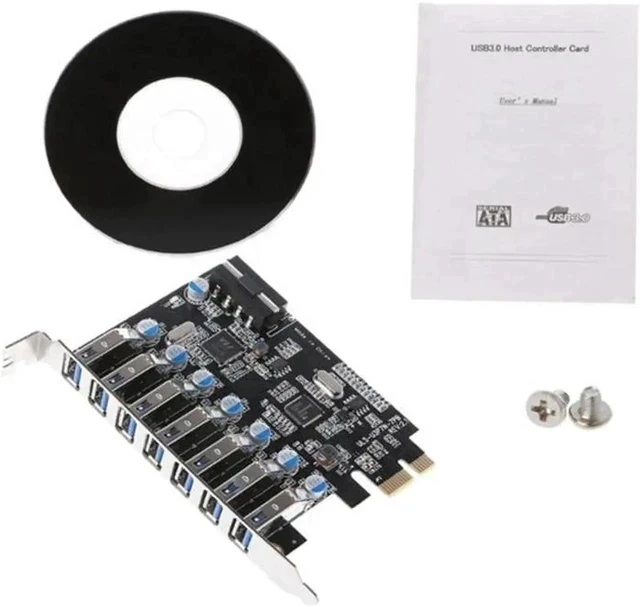 Alt view image 5 of 5 - SuperSpeed USB 3.0 7 Port PCI-E Express card with a 15pin SATA Power Connector PCIE Adapt NEC720201 and VL812 chipsets USB Cards