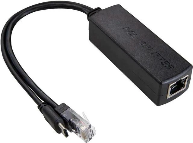 Main image of Active PoE Splitter USB-C 5V, IEEE 802.3af Compliant PoE to USB-C Adapter, Single Cable Power & Data Supply for Raspberry Pi 4, Google WiFi, USB-C Security Cameras & Smart Devices