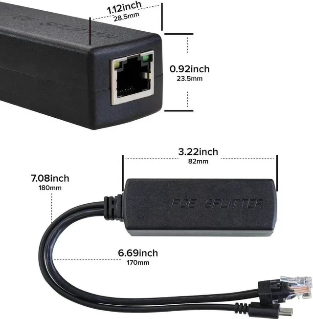Alt view image 5 of 5 - Active PoE Splitter USB-C 5V, IEEE 802.3af Compliant PoE to USB-C Adapter, Single Cable Power & Data Supply for Raspberry Pi 4, Google WiFi, USB-C Security Cameras & Smart Devices