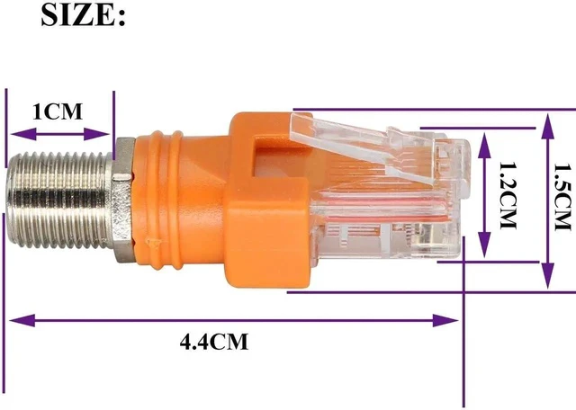 Alt view image 5 of 7 - RF Female to RJ45 Male Ethernet Coaxial Barrel Converter Adapter,RF to RJ45 Converter for Most line Tester,line Detector,line Finder and Other Detection Equipment.(2 Packs/Female-Male)
